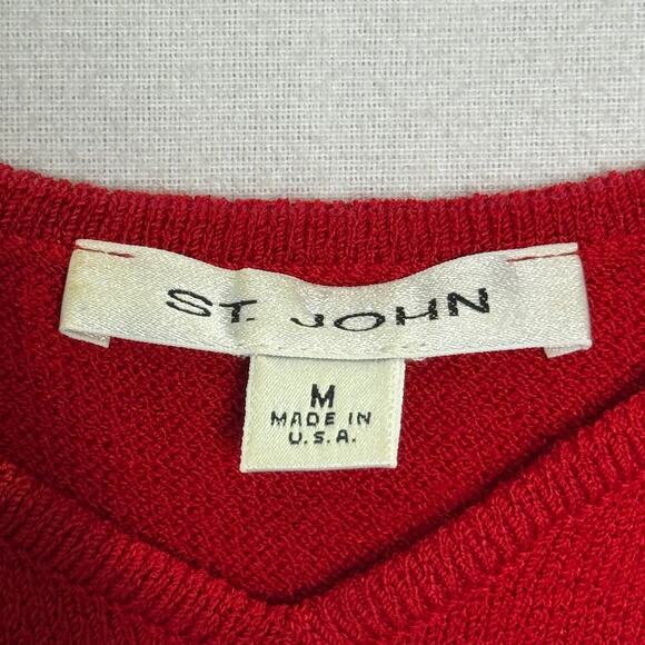 St. John S Womens Red Santana Knit Boxy Tank Power Red Country Club Old Money - Picture 3 of 7